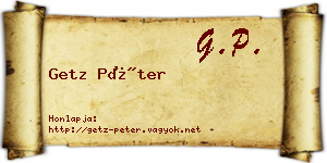 Getz Péter névjegykártya